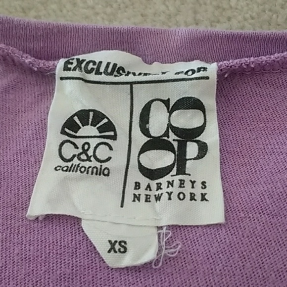 C&C California Purple Ombre Dip Dye Half Sleeve Scoopneck T Shirt XS - Picture 2 of 4